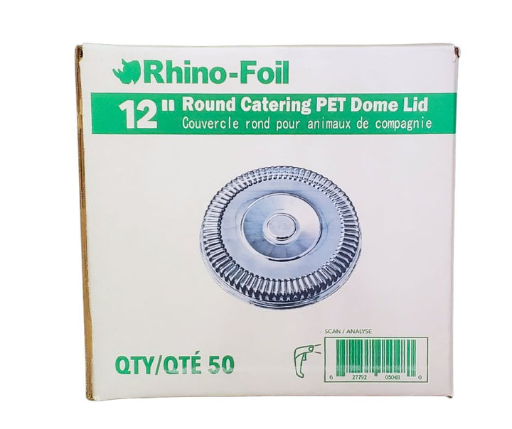 Rhino-Foil - 12" Clear Plastic Lid for Round Catering Tray - AR202R