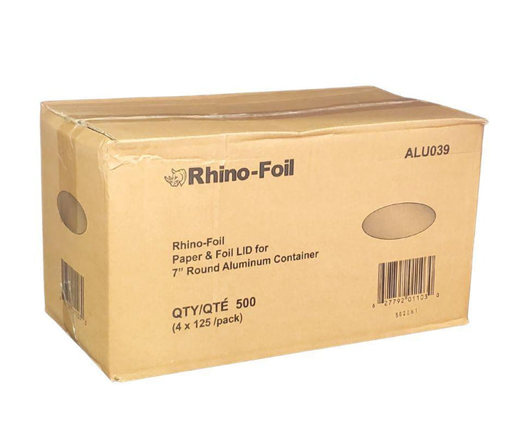 Rhino - 7" Paper Lid for Alum. Containers - Heavy