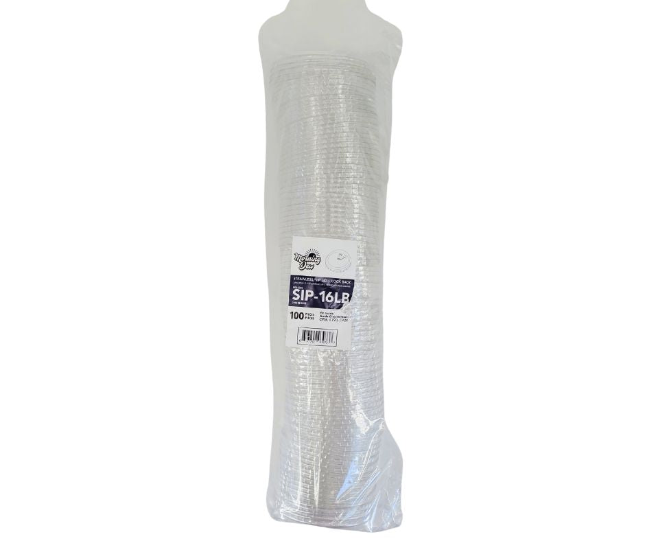 Morning Dew - Sip Lids W/Lock Back Cover For CP16-CP24 Clear Pet Cup - 98mm - 10 x 100 count