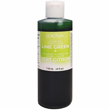 4oz Bottle of LorAnn Lime Green Liquid Gel food coloring - Fun foods canada