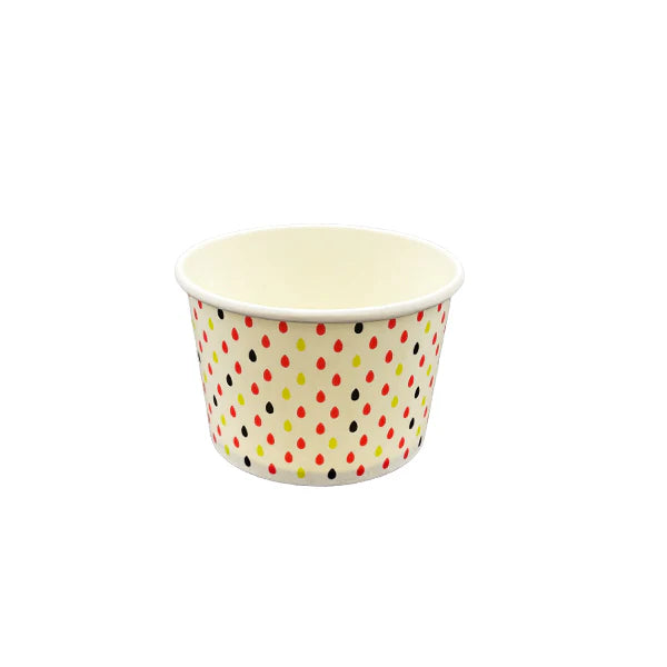4oz Rainbow Polka Dot Ice Cream Cups (1000/Case) - Canadian Distribution