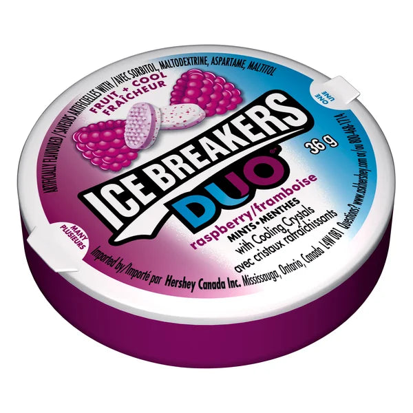 Duo Raspberry Mints - 24 × 36 g - Ice Breakers - Canadian Distribution
