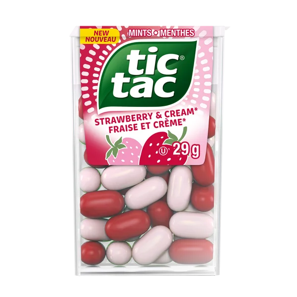 Strawberry and Cream - 48 × 29 g - Tic Tac - Canadian Distribution
