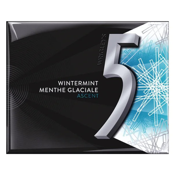 Ascent Escalating Wintermint Gum - 40 x Packs of 15 - 5 Gum - Canadian Distribution