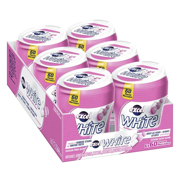Bouteilles de gomme à la menthe sans sucre - 24 paquets de 60 - Excel - Distribution canadienne - Livraison gratuite au Canada pour les commandes de plus de 199 $ CA