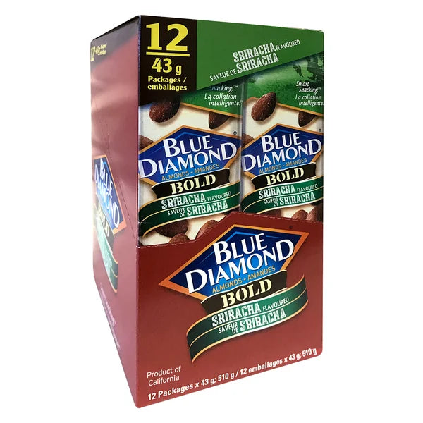Amandes Sriracha - 48 × 43 g - Blue Diamond - Distribution canadienne - Livraison gratuite au Canada pour les commandes de plus de 199 $ CA
