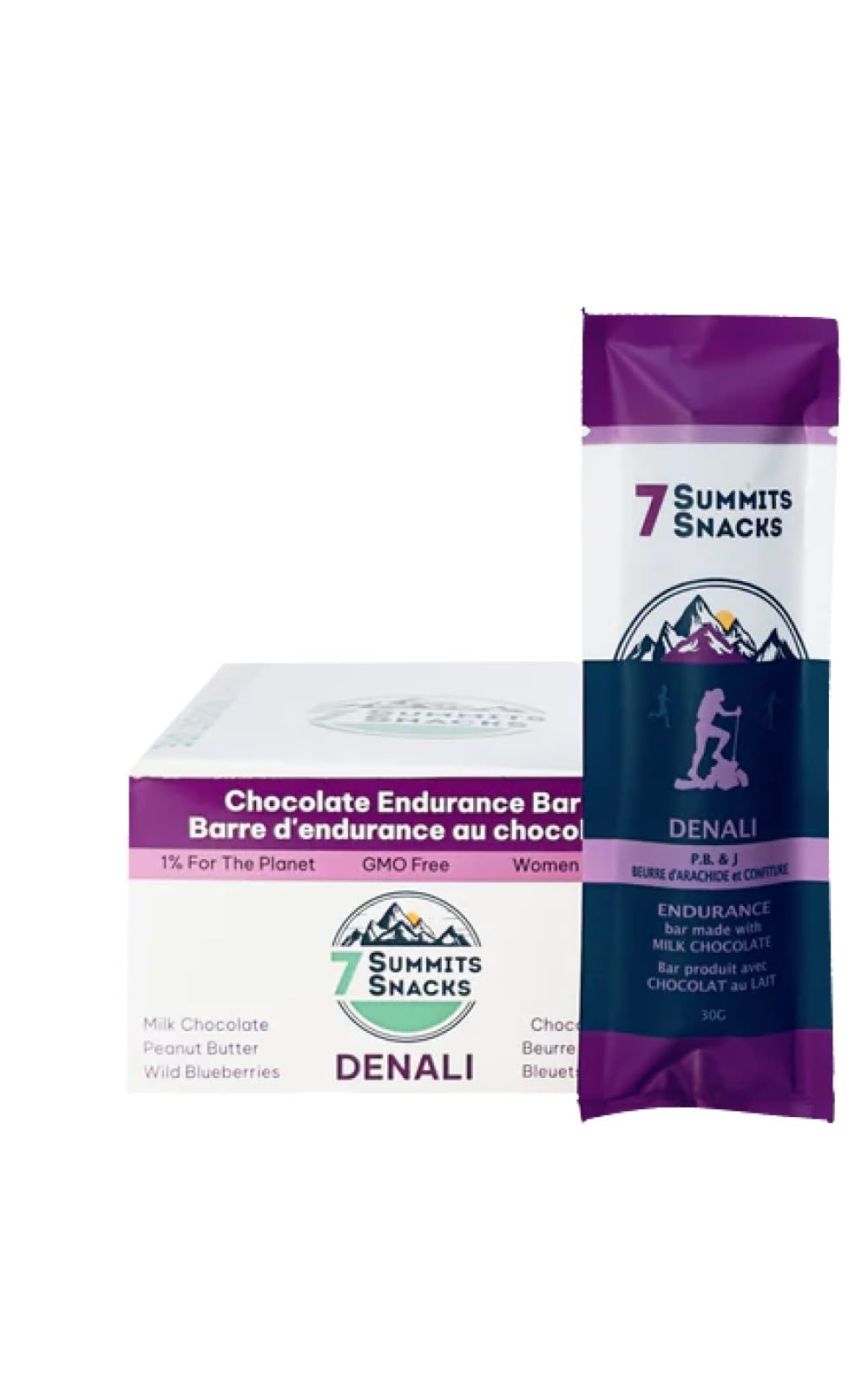 7 Summits Snacks Denali Endurance Chocolate Bar – 12 Pack (31g each) - Canadian Distribution - Ships Free Within Canada on Orders Above CAD $199