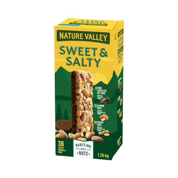 Sweet and Salty Granola Bars Variety Pack - 144 × 35 g - Nature Valley - Canadian Distribution