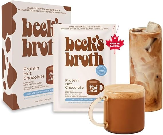 Beck’s Broth – Protein Hot Chocolate – Original – 5 Pack – Bone broth based high protein