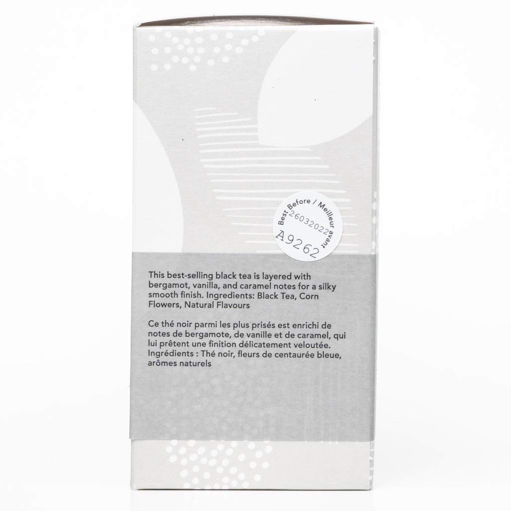 PLUCK TEA Earl Grey Cream – 2 x 15 Compostable Pyramid Tea Bags - Canadian Distribution - Ships Free Within Canada on Orders Above CAD $199