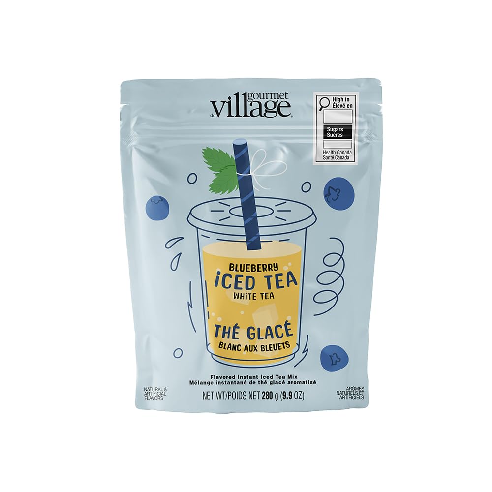 Gourmet du Village Blueberry White Iced Tea (2 Packs) - Canadian Distribution - Ships Free Within Canada on Orders Above CAD $199