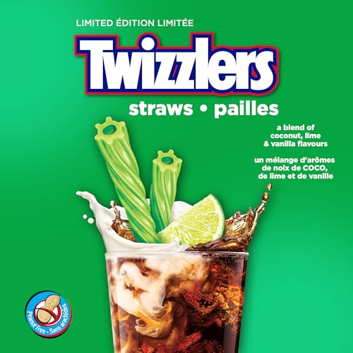 Twizzlers Straws - Coconut, Lime & Vanilla Flavour Blend, 2 x 99g - Canadian Distribution - Ships Free Within Canada on Orders Above CAD $199