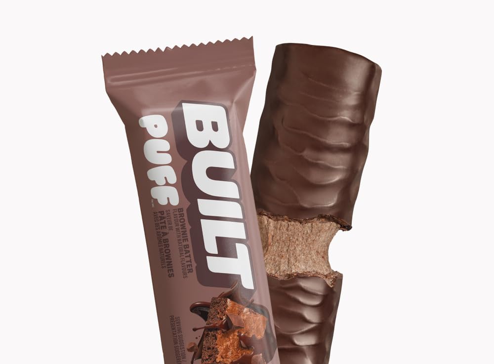 Built Bar Puff Protein Bars – Brownie Batter Flavor (12-Count Box) - Canadian Distribution - Ships Free Within Canada on Orders Above CAD $199