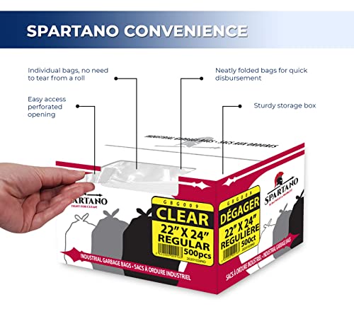 Spartano - Garbage Bags - Regular - Clear - 22"x24"