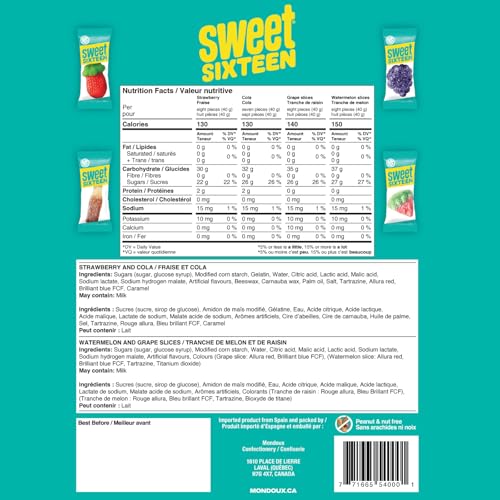 Sweet Sixteen Assorted Gummy Candy Mix - 100 Individually Wrapped Pieces for Celebrations, Events & Everyday Enjoyment - Canadian Distribution - Ships Free Within Canada on Orders Above CAD $199