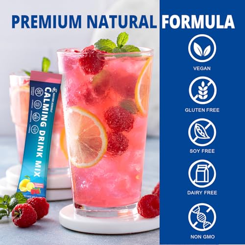 Adaptogenic Drink Mix – Electrolytes and Magnesium – Raspberry Lemonade – 20 Sticks
