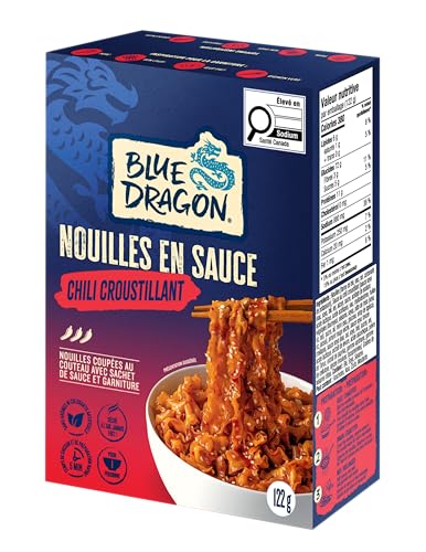 Blue Dragon Saucy Noodles Chili Crisp 2 x 122g – Gourmet Noodle Dish Ready in 5 Minutes - Canadian Distribution - Ships Free Within Canada on Orders Above CAD $199