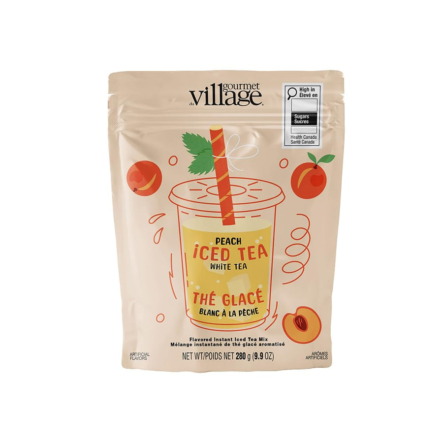 Gourmet du Village Peach White Iced Tea Mix (2 Packs) - Canadian Distribution - Ships Free Within Canada on Orders Above CAD $199