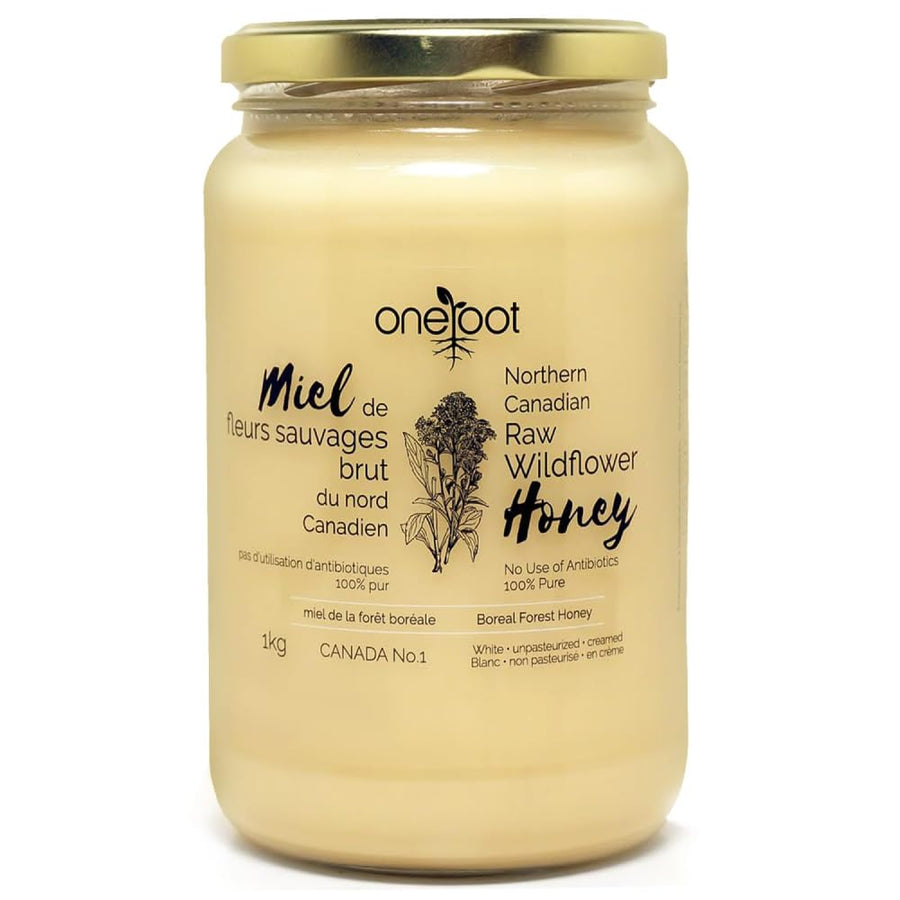 ONEROOT – Raw Wildflower Honey – Creamed Canadian Honey – 1kg