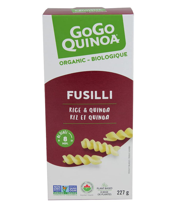 GoGo Quinoa Organic Gluten-Free Rice & Quinoa Fusilli Pasta - 2 x 227g - Canadian Distribution - Ships Free Within Canada on Orders Above CAD $199