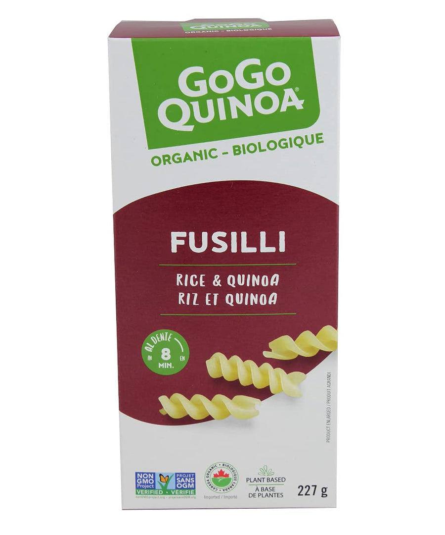 GoGo Quinoa Organic Gluten-Free Rice & Quinoa Fusilli Pasta - 2 x 227g - Canadian Distribution - Ships Free Within Canada on Orders Above CAD $199