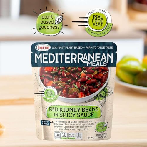 Mediterranean, Ready to Eat Red Kidney Beans in Spicy Sauce, Gluten Free, Plant Based, Vegan, No Preservatives, No Colorants, No Artificial Flavors, 250GR (Pack of 9) - Canadian Distribution - Ships Free Within Canada on Orders Above CAD $199