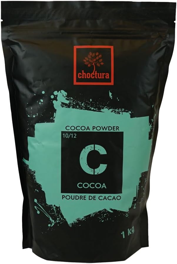 Choctura - Premium Cacao Powder - 10-12% Cocoa Butter Fat - 1 KG - Dutch Processed - No Additives or Preservatives 