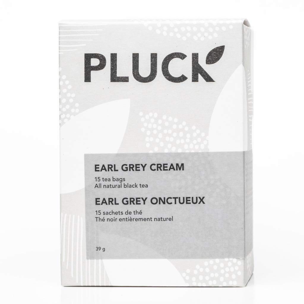 PLUCK TEA Earl Grey Cream – 2 x 15 Compostable Pyramid Tea Bags - Canadian Distribution - Ships Free Within Canada on Orders Above CAD $199
