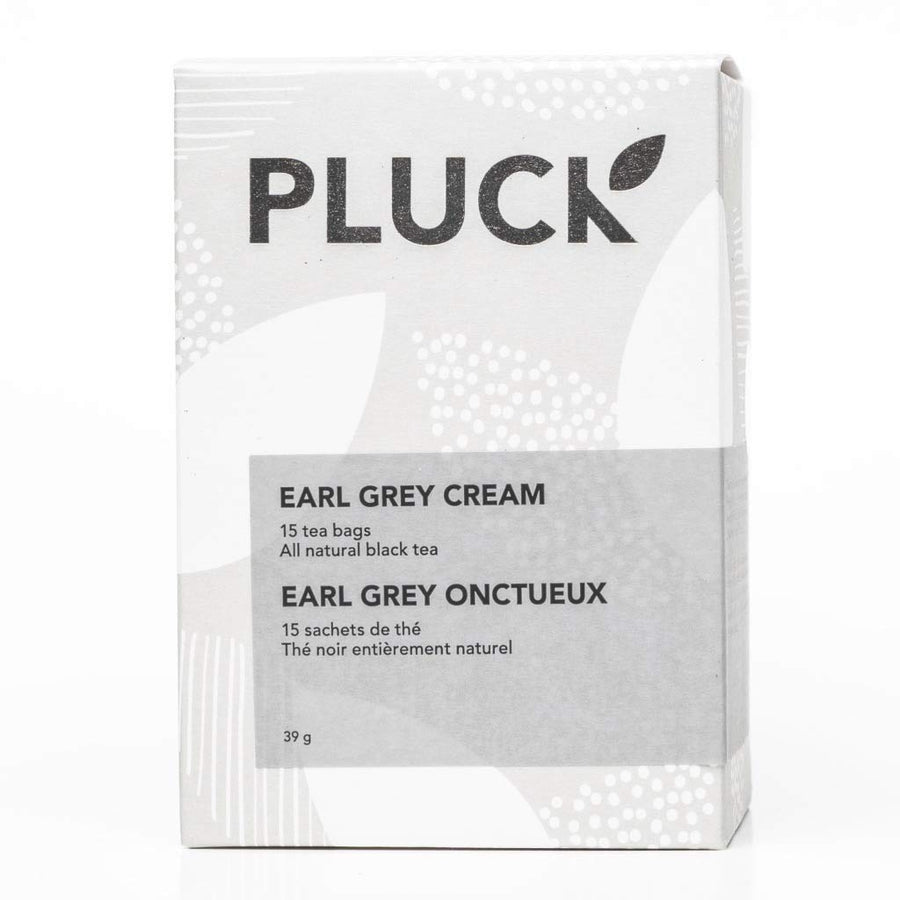 PLUCK TEA Earl Grey Cream – 2 x 15 Compostable Pyramid Tea Bags - Canadian Distribution - Ships Free Within Canada on Orders Above CAD $199