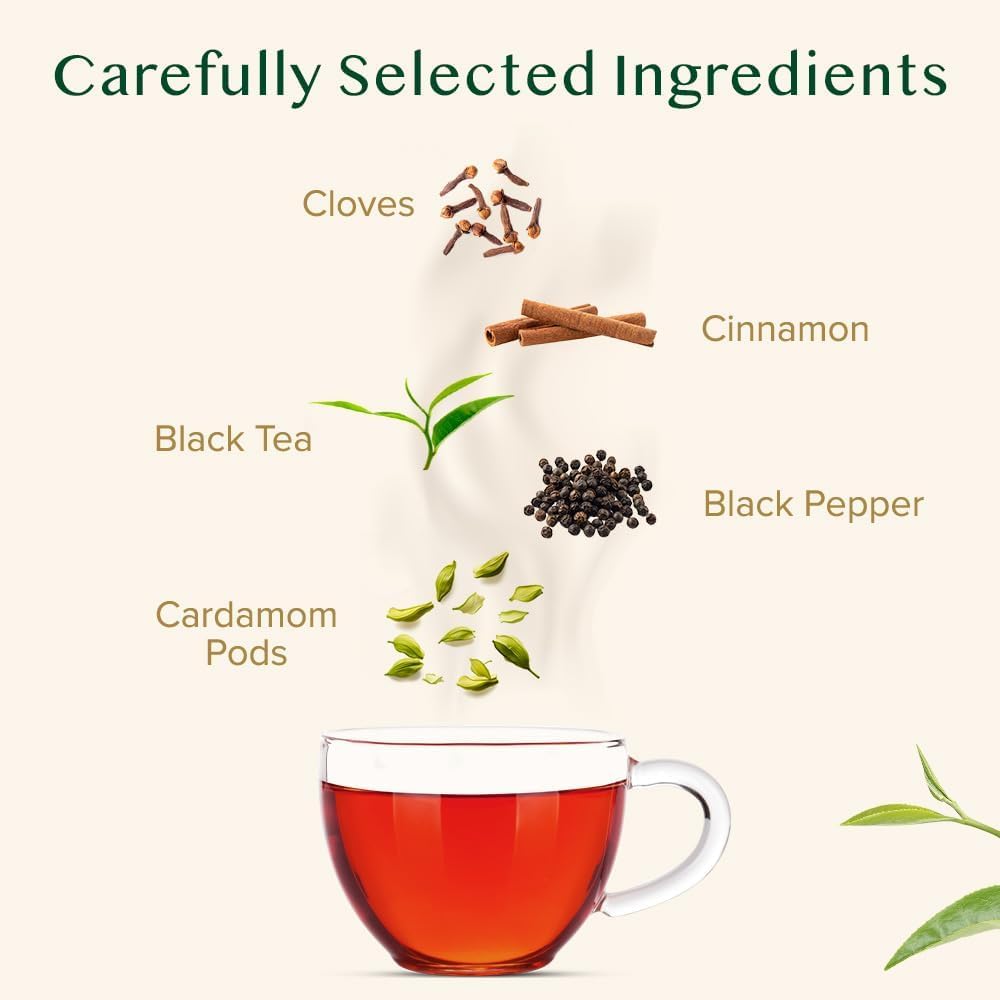 VAHDAM Masala Chai Tea Loose Leaf - 50 Cups (3.53oz) | Black Tea with Cinnamon, Cardamom, Cloves & Black Pepper - Canadian Distribution - Ships Free Within Canada on Orders Above CAD $199