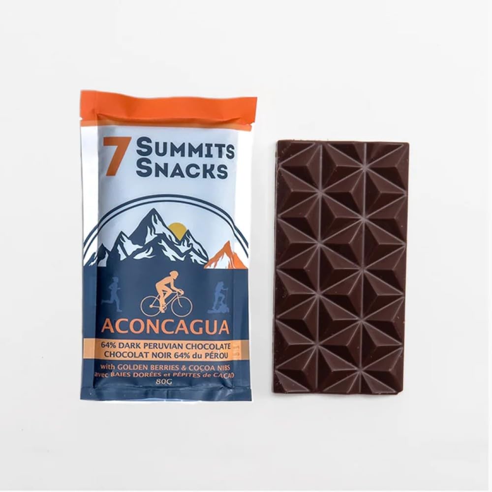 7 Summits Snacks Aconcagua Superfood Chocolate Bar – 12 Pack (80g each) - Canadian Distribution - Ships Free Within Canada on Orders Above CAD $199