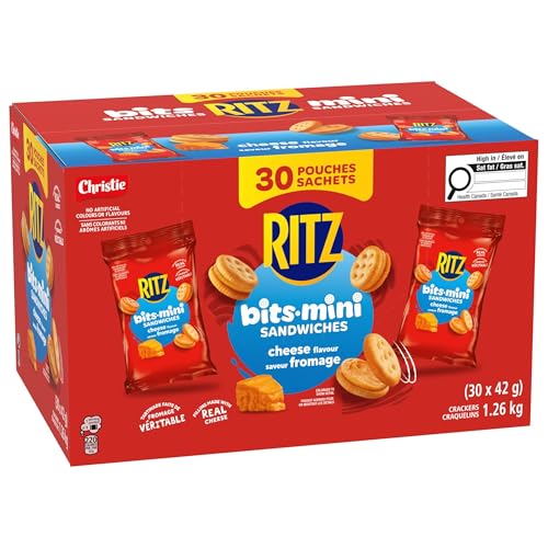 RITZ BITS Cheese Sandwiches - 30 Individual Snack Packs (1.26 kg) - Canadian Distribution - Ships Free Within Canada on Orders Above CAD $199