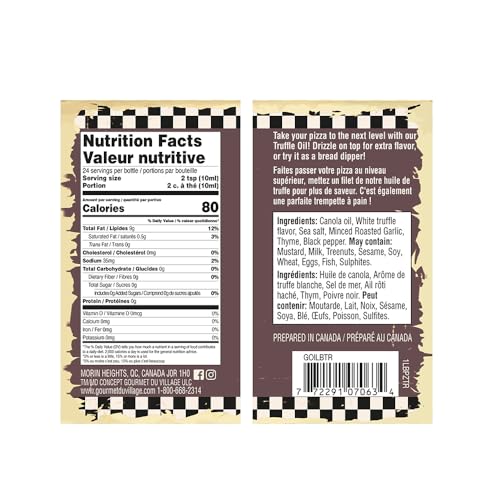 Gourmet du Village Truffle Oil - Canadian Distribution - Ships Free Within Canada on Orders Above CAD $199