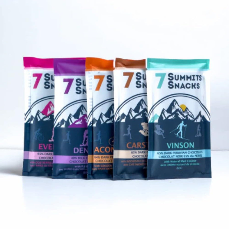 7 Summits Snacks Superfood Chocolate Bars Explorer Box – 10 Bars (80g each) - Canadian Distribution - Ships Free Within Canada on Orders Above CAD $199