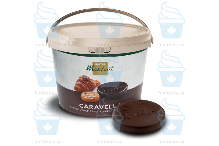 Caravella Dark Chocolate Spreadable Cream Coating - 5 KG Bucket - Canadian Distributor