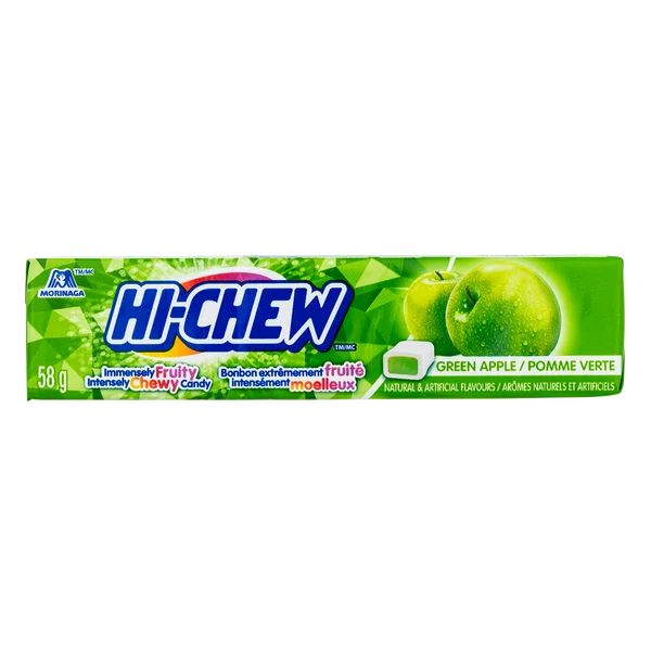 Green Apple Candy - 48 × 58 g - Hi-Chew - Canadian Distribution - Ships Free Within Canada on Orders Above CAD $199