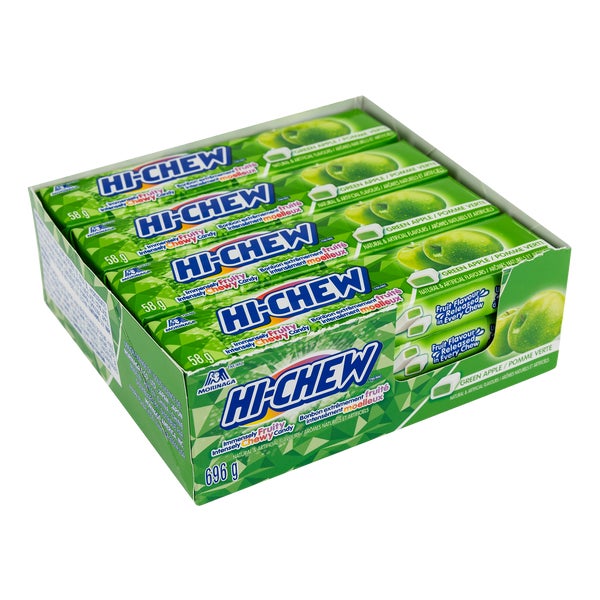 Green Apple Candy - 48 × 58 g - Hi-Chew - Canadian Distribution