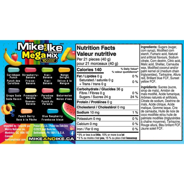Mega Mix - 48 × 120 g - Mike and Ike - Canadian Distribution - Ships Free Within Canada on Orders Above CAD $199