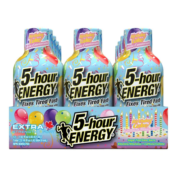 Birthday Cake - 48 x 57 ml - 5 Hour Energy - Canadian Distribution - Ships Free Within Canada on Orders Above CAD $199