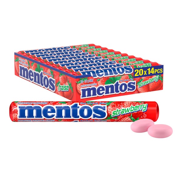 Strawberry - 4 x 20 ct - Mentos - Canadian Distribution