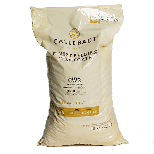 CALLEBAUT - WHITE CHOCOLATE CALLETS 2x10 KG - Barry Callebaut Canadian Distribution