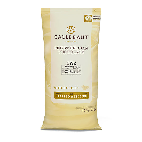 CALLEBAUT - WHITE CHOCOLATE CALLETS W2NV-595 10KG - Barry Callebaut Canadian Distribution