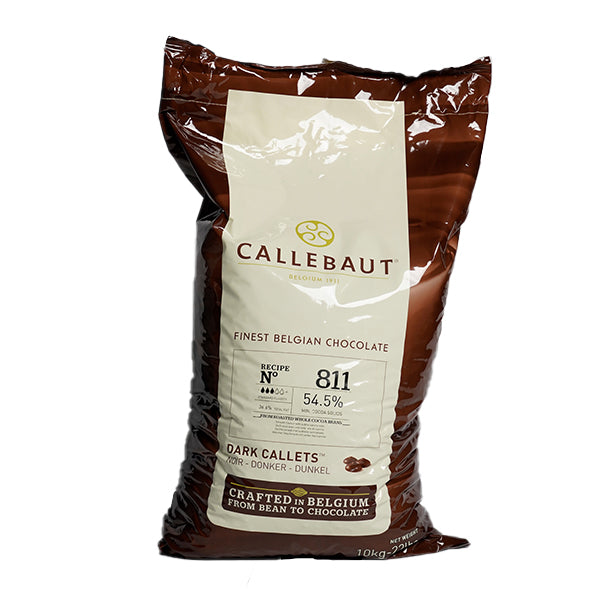 CALLEBAUT - 54.5% SEMI SWEET CHOCOLATE CALLETS 811-NV-595 10KG - Barry Callebaut Canadian Distribution