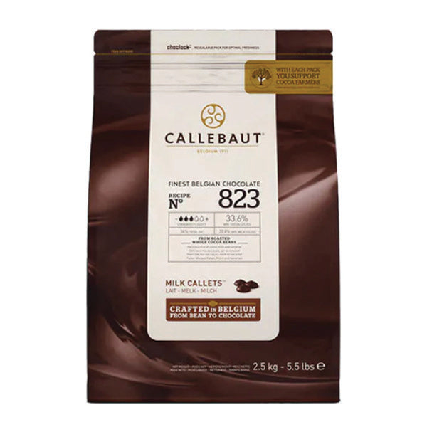 CALLEBAUT - MILK CHOCOLATE 33.6% CALLETS 823-CAU-76 8x2.5 KG - Barry Callebaut Canadian Distribution