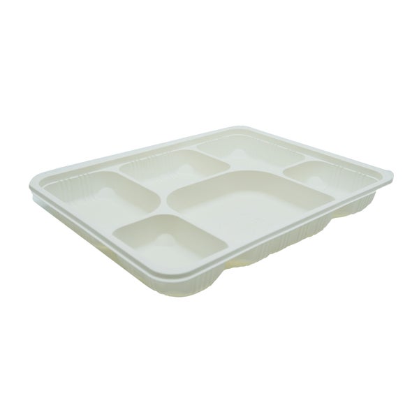 GO4GREEN - 6 Compartment Tray - Pack of 100 - Grocery and Food Items - Canadian Distribution