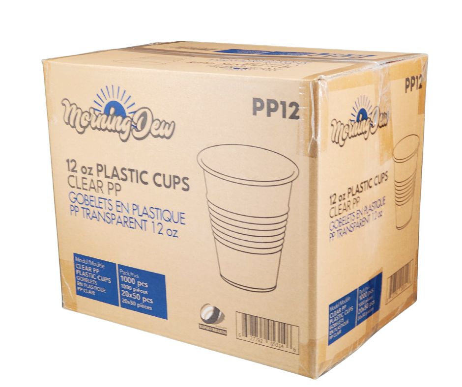 Morning Dew - 12oz Translucent Cups - Plastic - 20 x 50 count