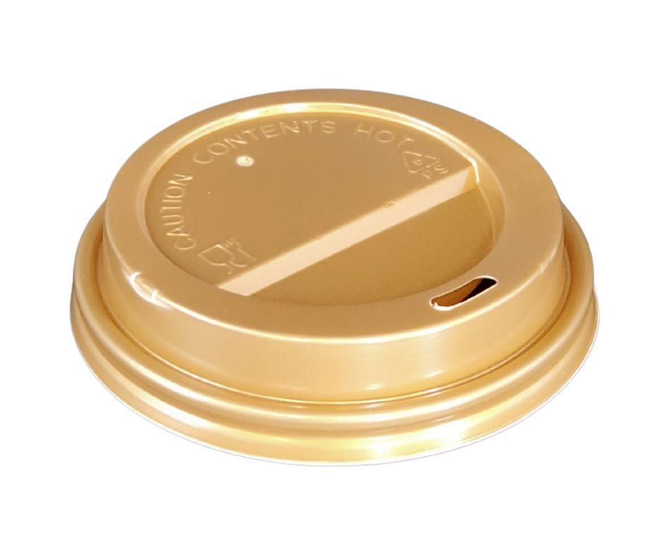 Morning Dew - Dome Sip Lid for 8oz Tall Hot Paper Cups - Gold - 20 x 50 count