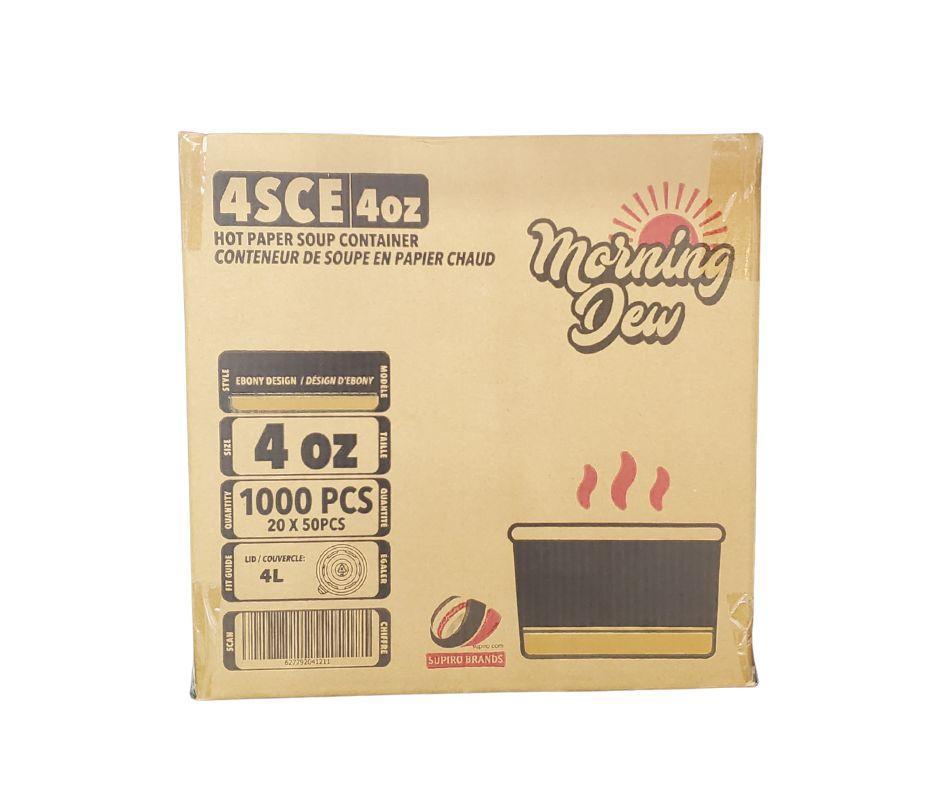 Morning Dew - 4 oz Paper Containers - Ebony Print - 20 x 50 count