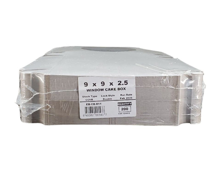 EB - Boîtes à gâteaux blanches - Avec fenêtre - 9x9x2.5 (Boîte à tarte)