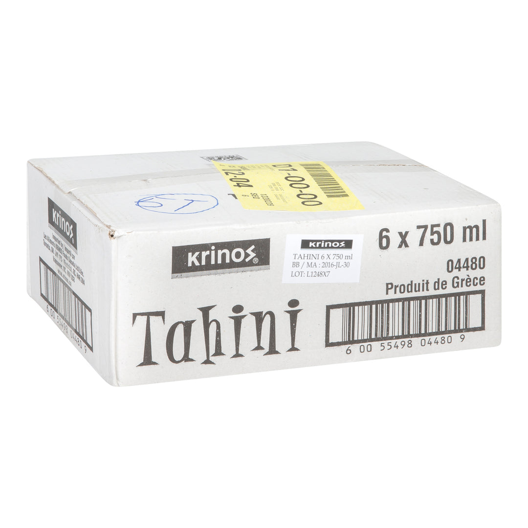 Paste Tahini - 6 x 750 mL - Krinos - Restaurant and Foodservice Ingredients - Canadian Distribution